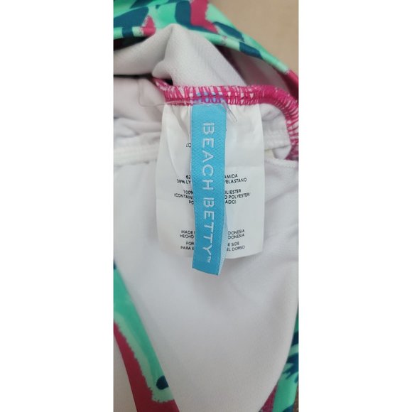 Women's Beach Betty 1 Piece Swimsuit Pink Palm Size S Small - Picture 6 of 7